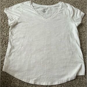 Sonoma The Everyday Tee V-Neck Short Sleeve White Shirt Top Women Size XL